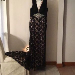 MacDuggal Black lace evening gown New, never worn